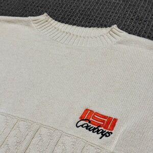 Vintage Oklahoma State OSU Cowboys Sweater Mens M Cream Pullover USA 90s College